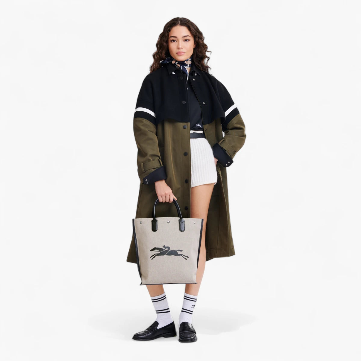 Longchamp Essential Toile Top Handle Bag Ecru | LEVISONS
