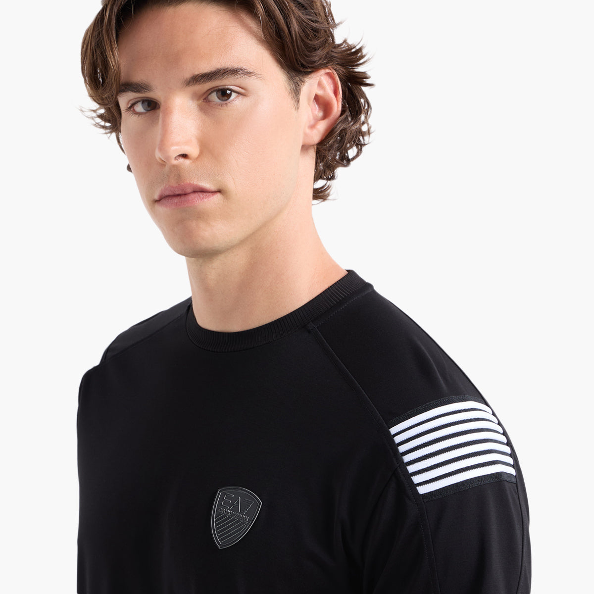 Ea7 Modern Fit Premium Shiled Cotton Crewneck T-Shirt | LEVISONS