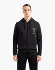 Emporio Armani Cotton Blend Hooded Sweatshirt With Embroidery | LEVISONS