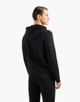 Emporio Armani Cotton Blend Hooded Sweatshirt With Embroidery | LEVISONS