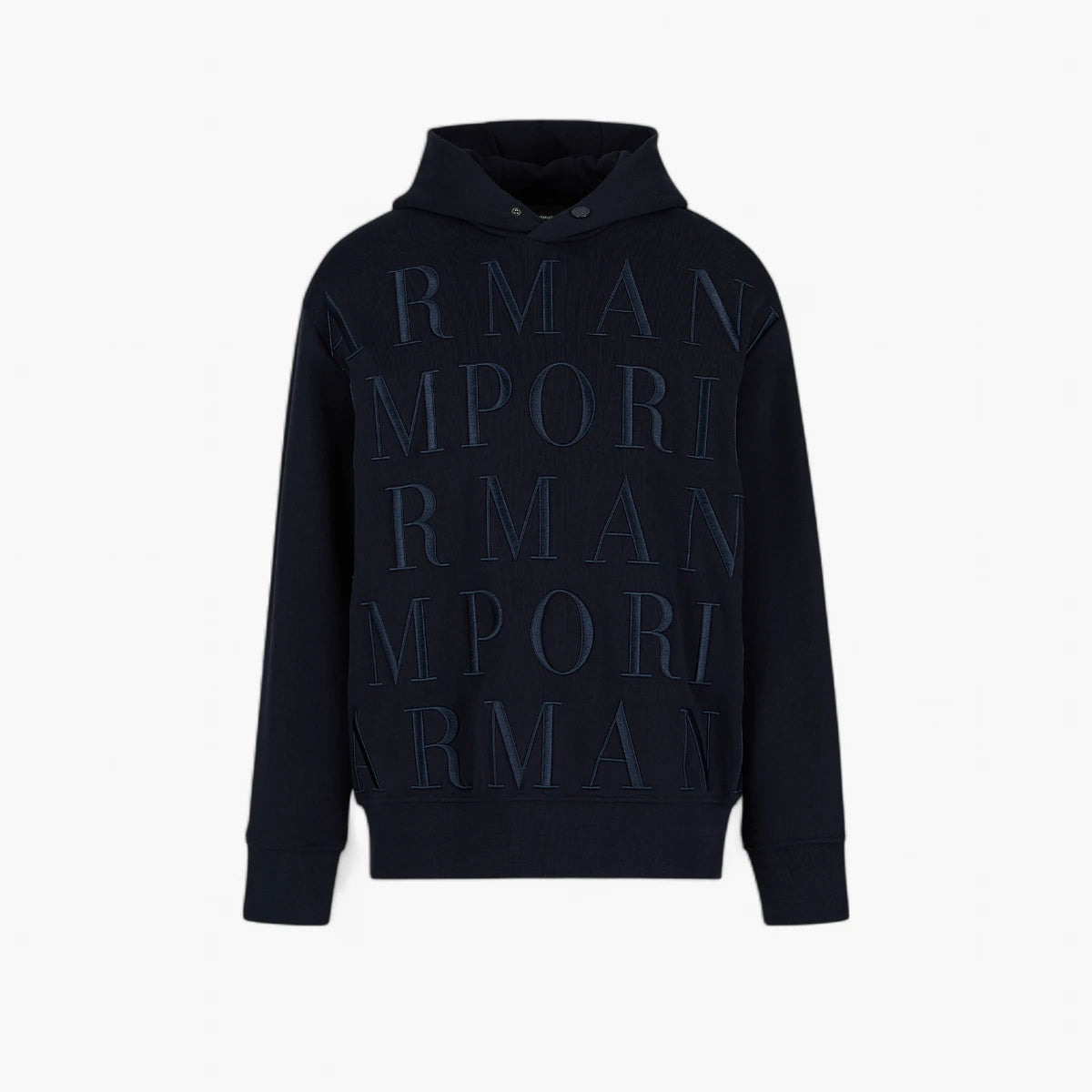 Emporio Armani Regular Fit Hooded Sweatshirt With Bold Logo Lettering | LEVISONS