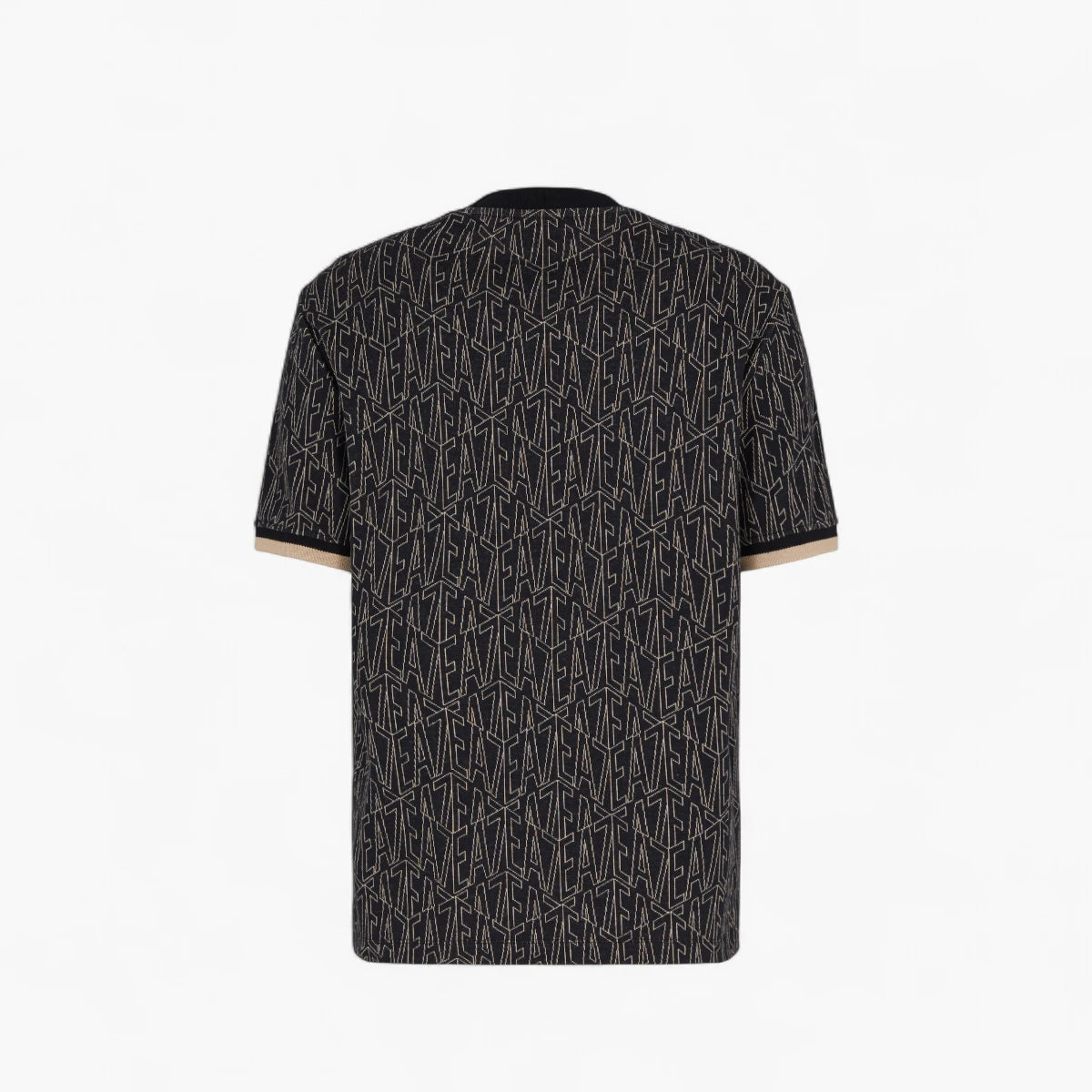 EA7 Regular Fit Cotton Crewneck T-Shirt With All-Over Jacquard Branding | LEVISONS