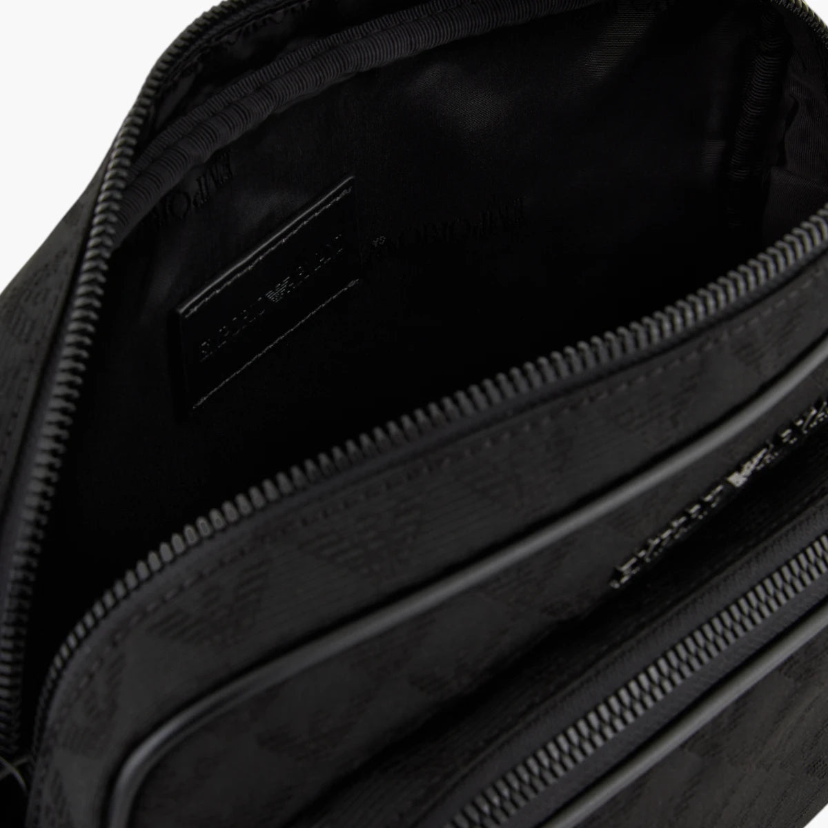 Emporio Armani All Over Logo Jaquard Shoulder Bag With Adjustable Straps | LEVISONS