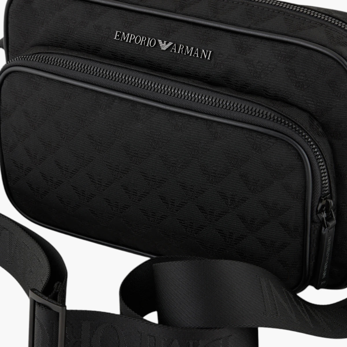 Emporio Armani All Over Logo Jaquard Shoulder Bag With Adjustable Straps | LEVISONS