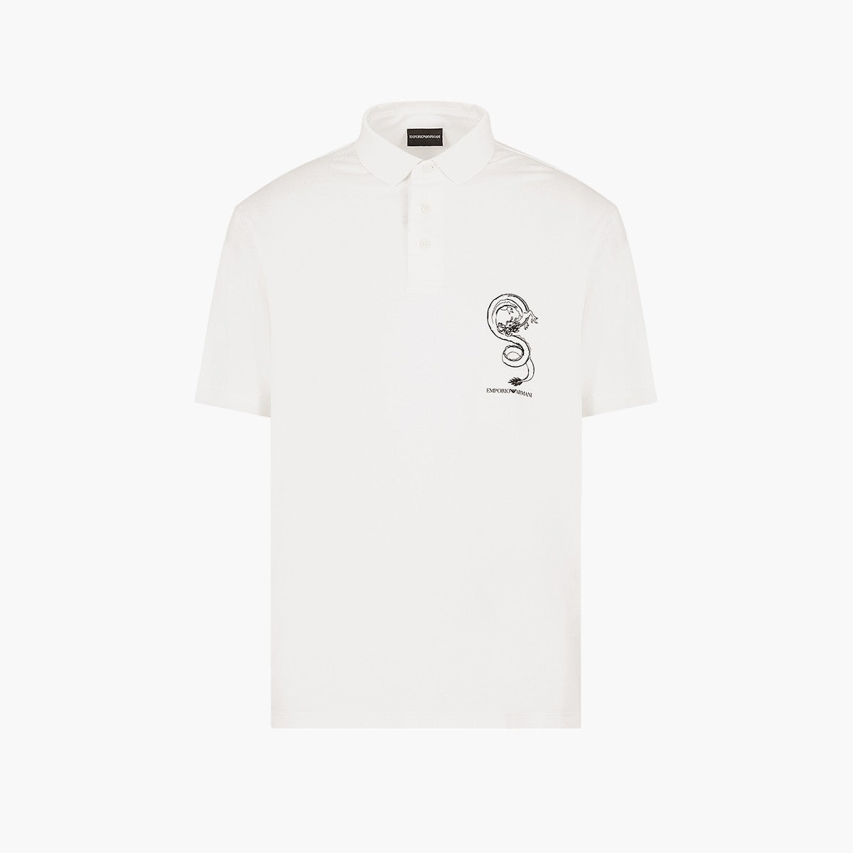 Emporio Armani Sustainable Cotton Blend Polo T-Shirt With Embroidery | LEVISONS