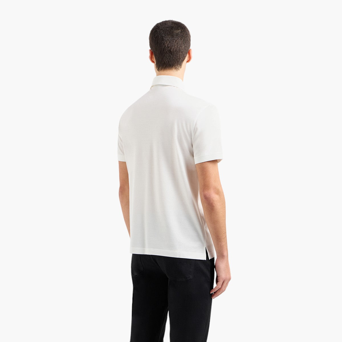 Emporio Armani Sustainable Cotton Blend Polo T-Shirt With Embroidery | LEVISONS