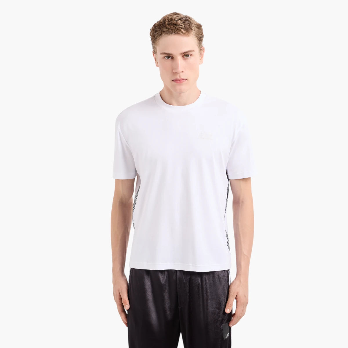 EA7 7 Lines Relaxed Fit Cotton Crewneck T-Shirt | LEVISONS