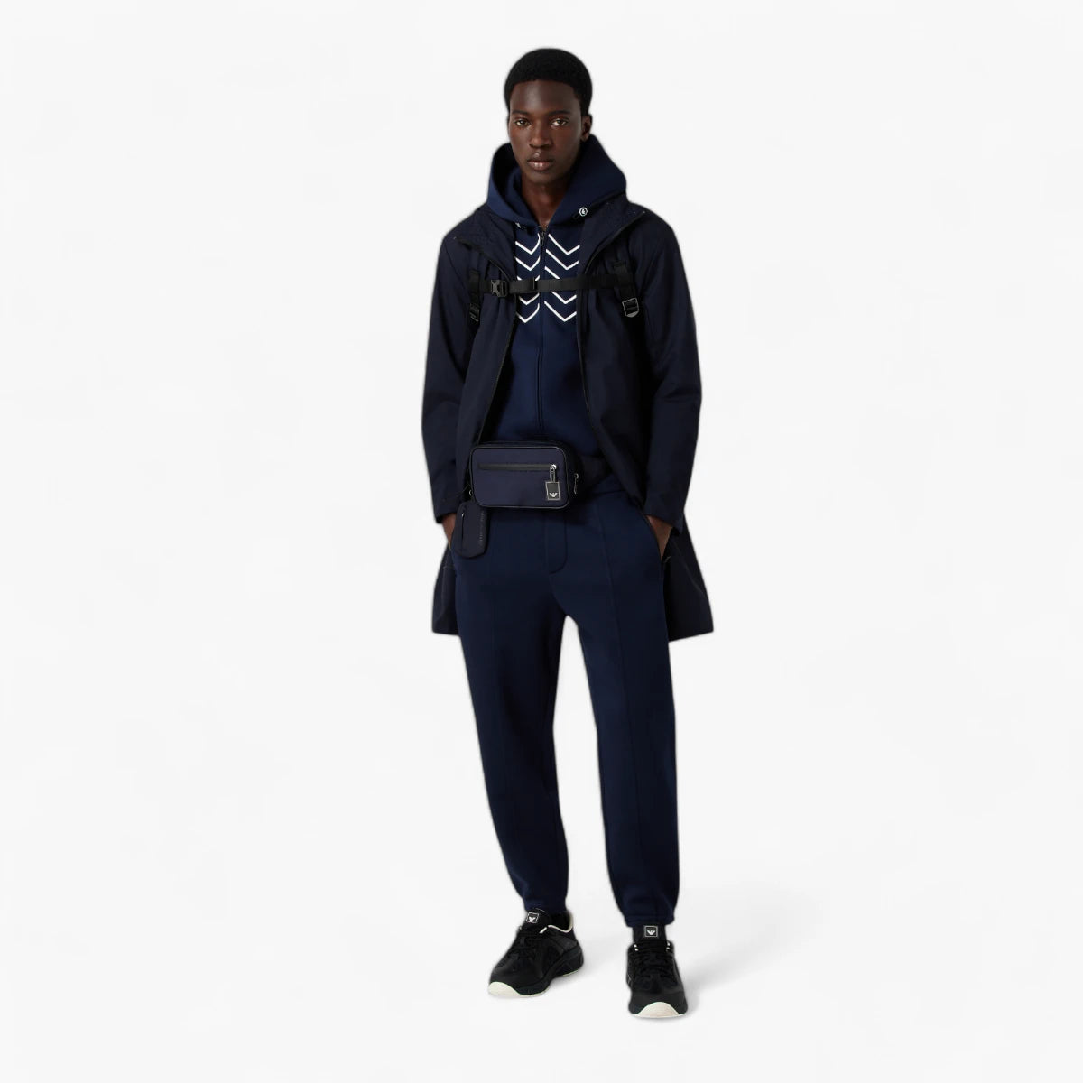 Emporio Armani Travel Collection Regular Fit Hooded Sweatshirt With Constrasting Design | LEVISONS