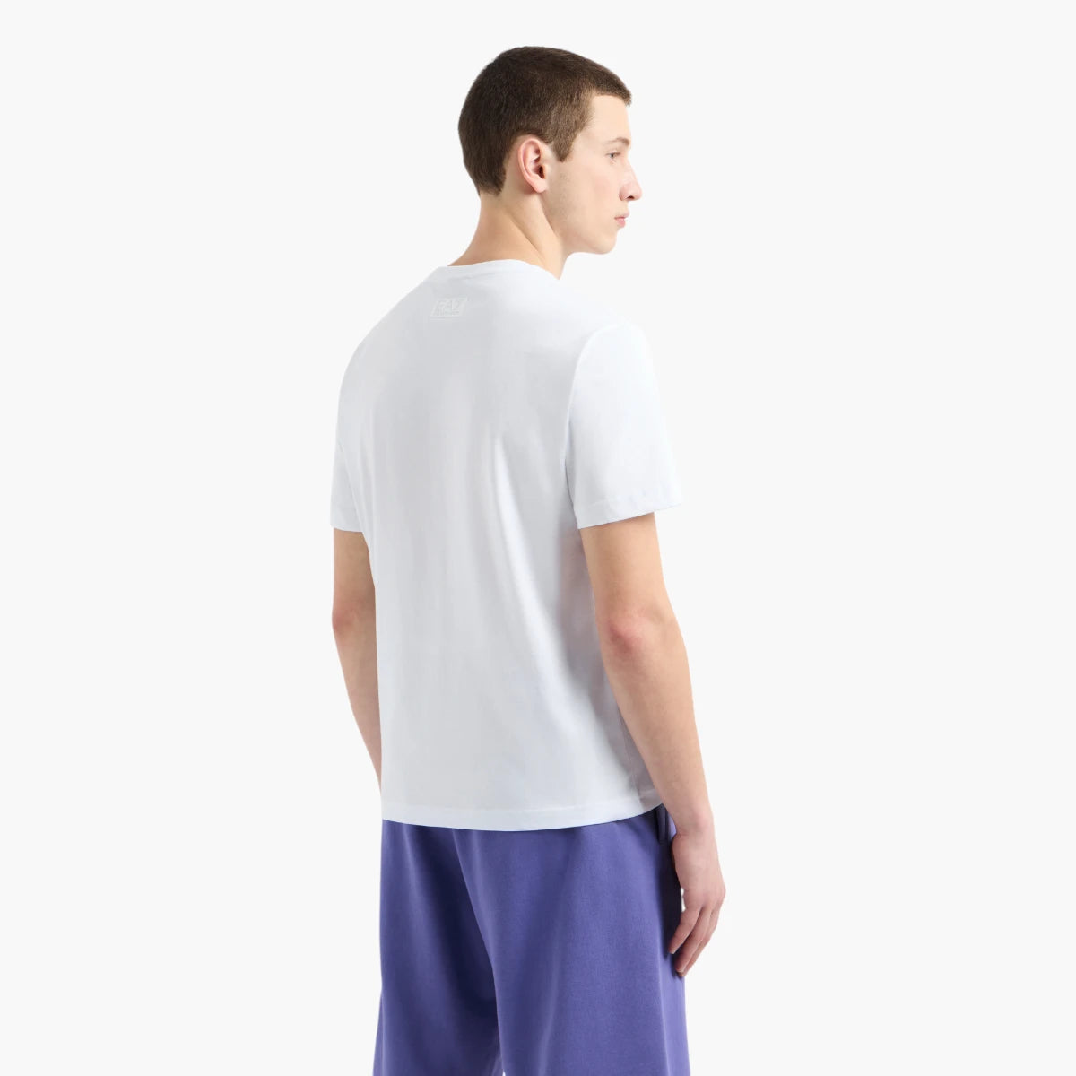 EA7 Regular Fit Logo Series Cotton Crewneck T-Shirt With Embossed Branding | LEVISONS