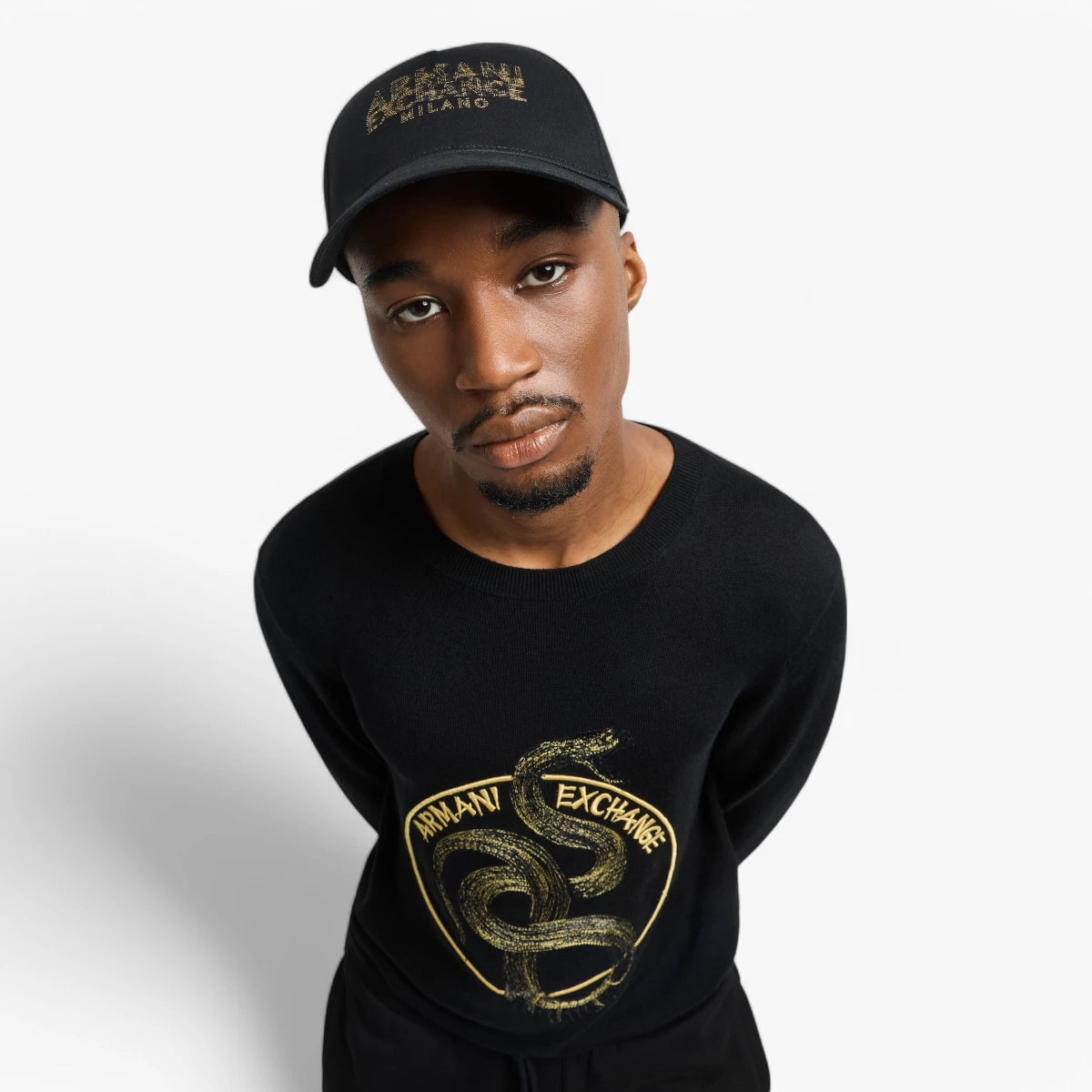 Armani Exchange Cotton Cap With Blurred Brand Logo | LEVISONS