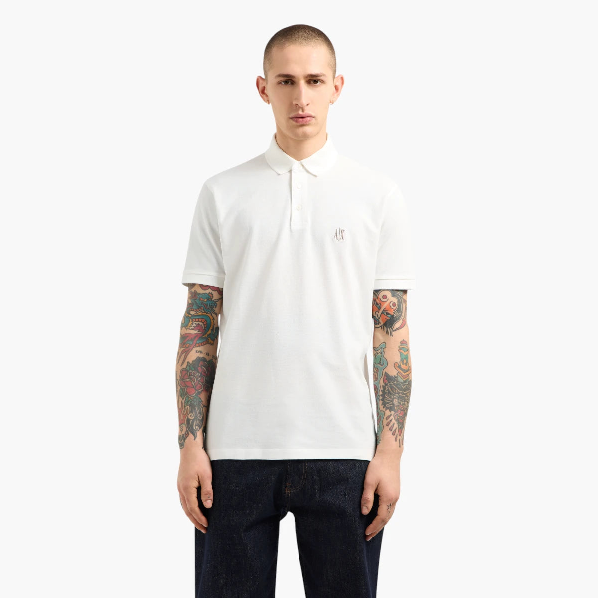 Armani Exchange Regular Fit Icon Logo Cotton Polo Shirt With Subtle Branding | LEVISONS