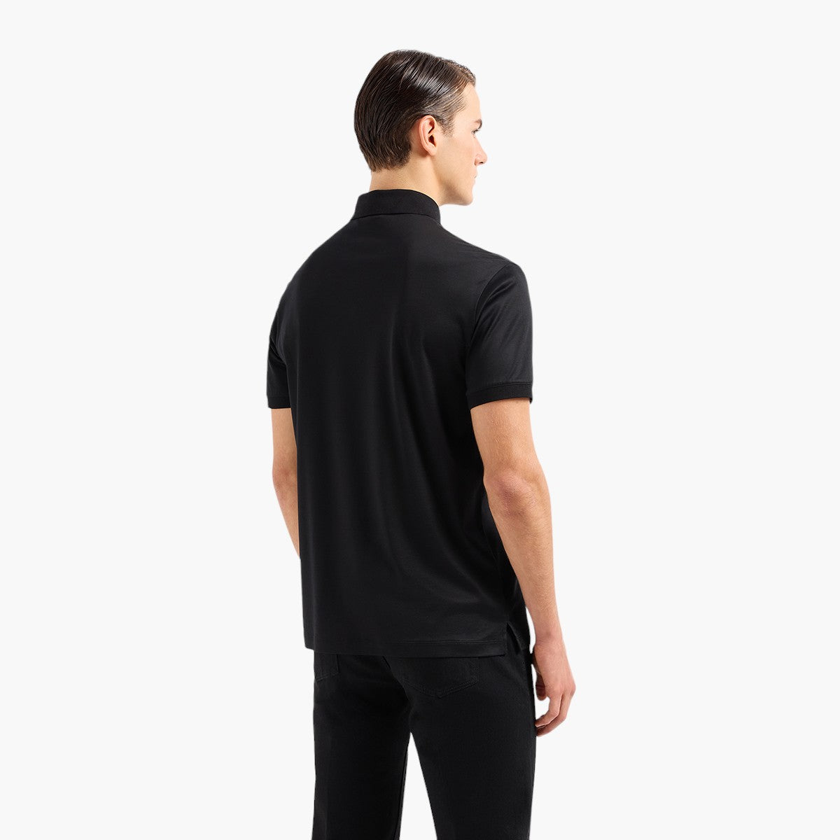 Emporio Armani Sustainable Cotton Blend Polo T-Shirt With Embroidery | LEVISONS