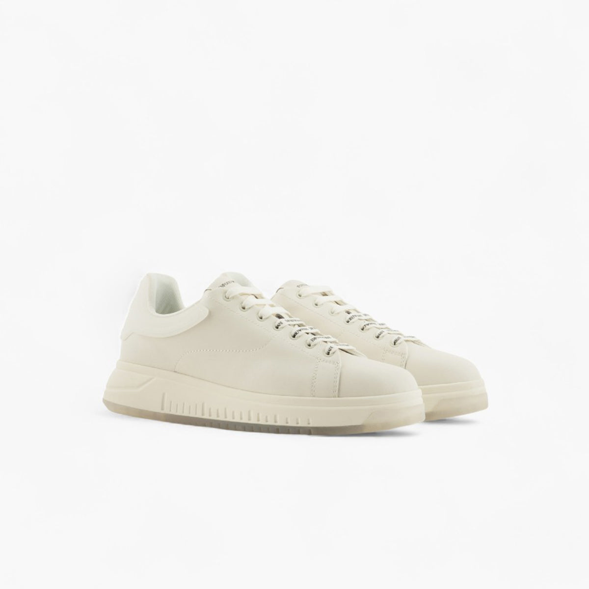 Emporio Armani Icon Leather Sneaker With Knurled Sole | LEVISONS