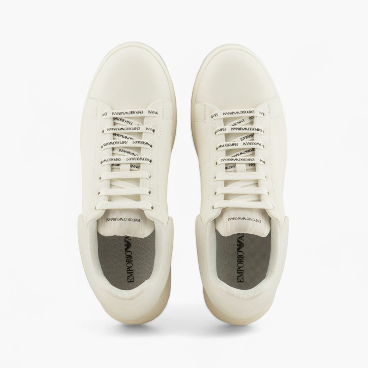 Emporio Armani Icon Leather Sneaker With Knurled Sole | LEVISONS