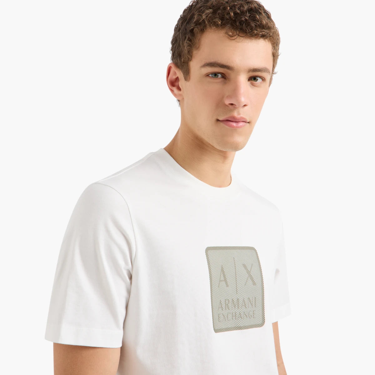 Armani Exchange Regular Fit Cotton Crewneck T-Shirt With Bold Logo Patch | LEVISONS
