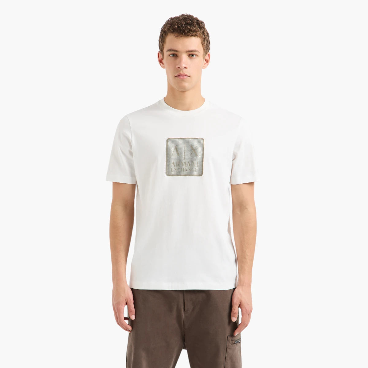 Armani Exchange Regular Fit Cotton Crewneck T-Shirt With Bold Logo Patch | LEVISONS