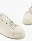 Emporio Armani Icon Leather Sneaker With Knurled Sole | LEVISONS