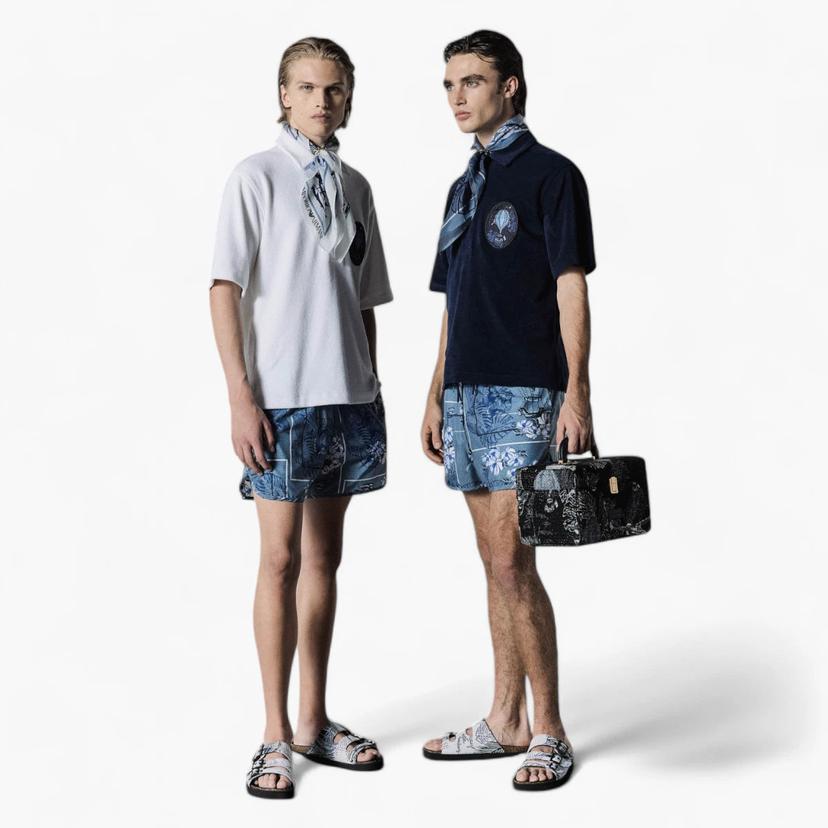 Emporio Armani Resort Collection Cotton Terry Polo Shirt With Logo Patch | LEVISONS