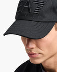 EA7 Logo Series Cotton Baseball Cap With Embossed Logo | LEVISONS
