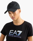 EA7 Logo Series Cotton Baseball Cap With Embossed Logo | LEVISONS
