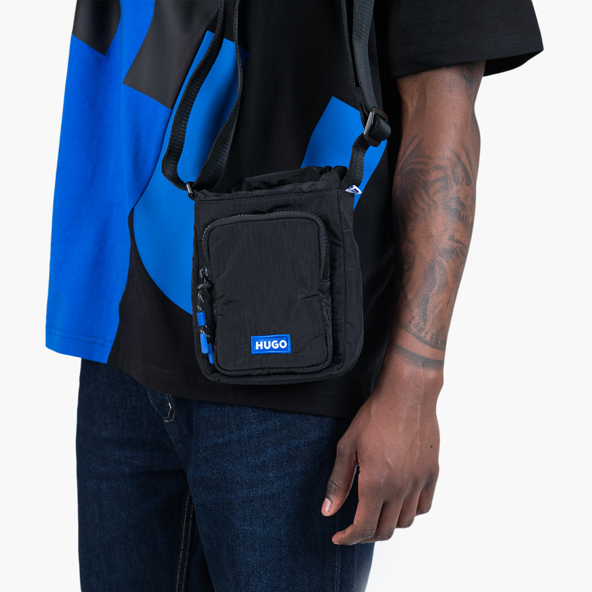 Hugo Blue Drawstring Reporter Bag | LEVISONS