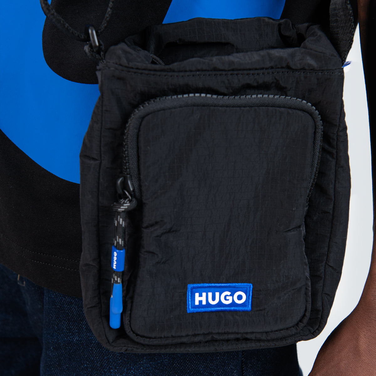 Hugo Blue Drawstring Reporter Bag | LEVISONS