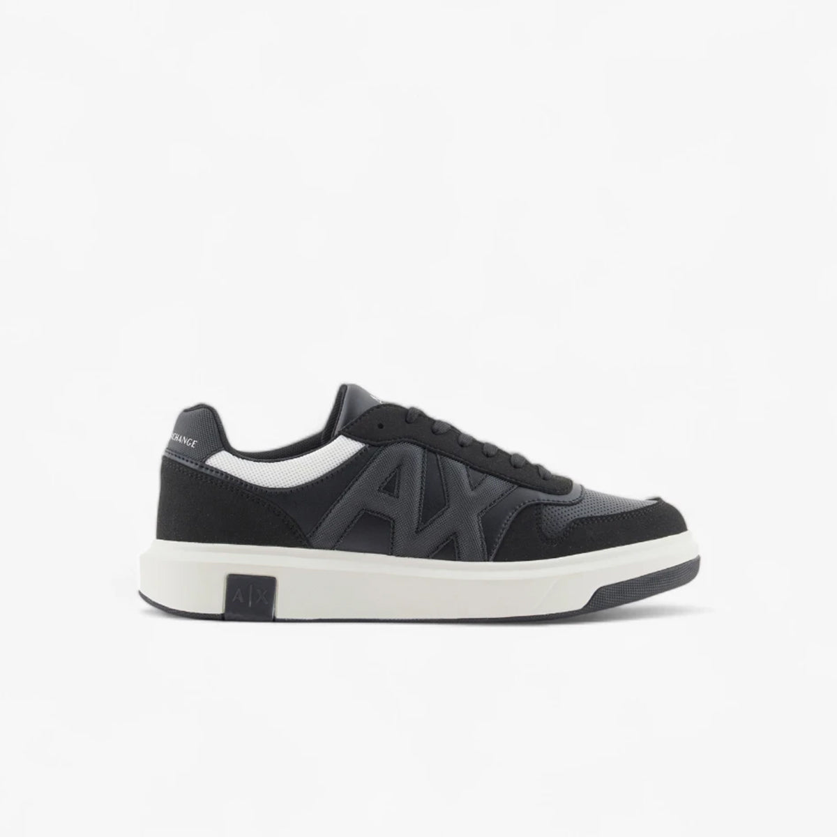 Armani Exchange Coated Round Toe Sneakers With Oversized Brand Logo | LEVISONS