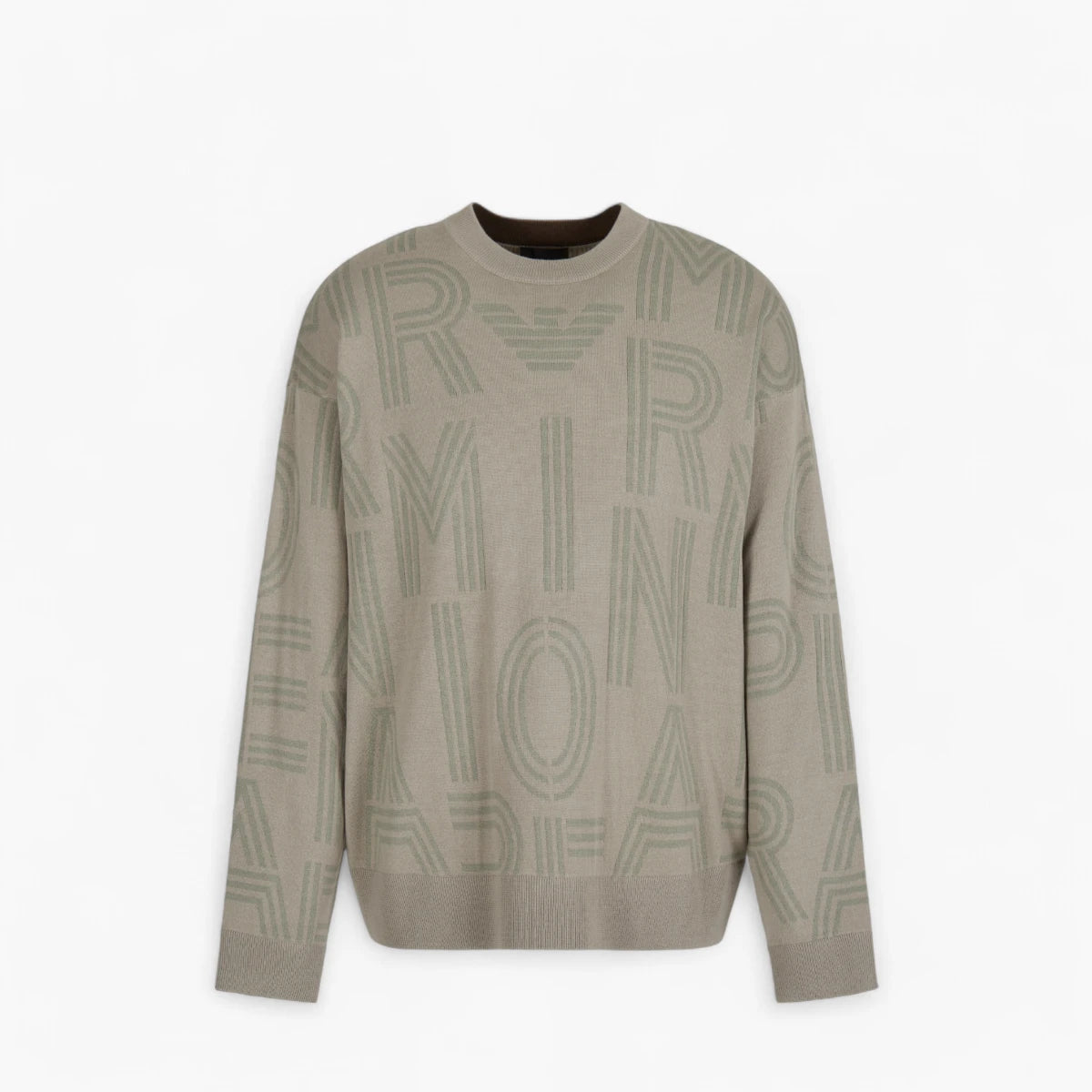 Emporio Armani Regular Fit All-Over Logo Crewneck Pullover | LEVISONS