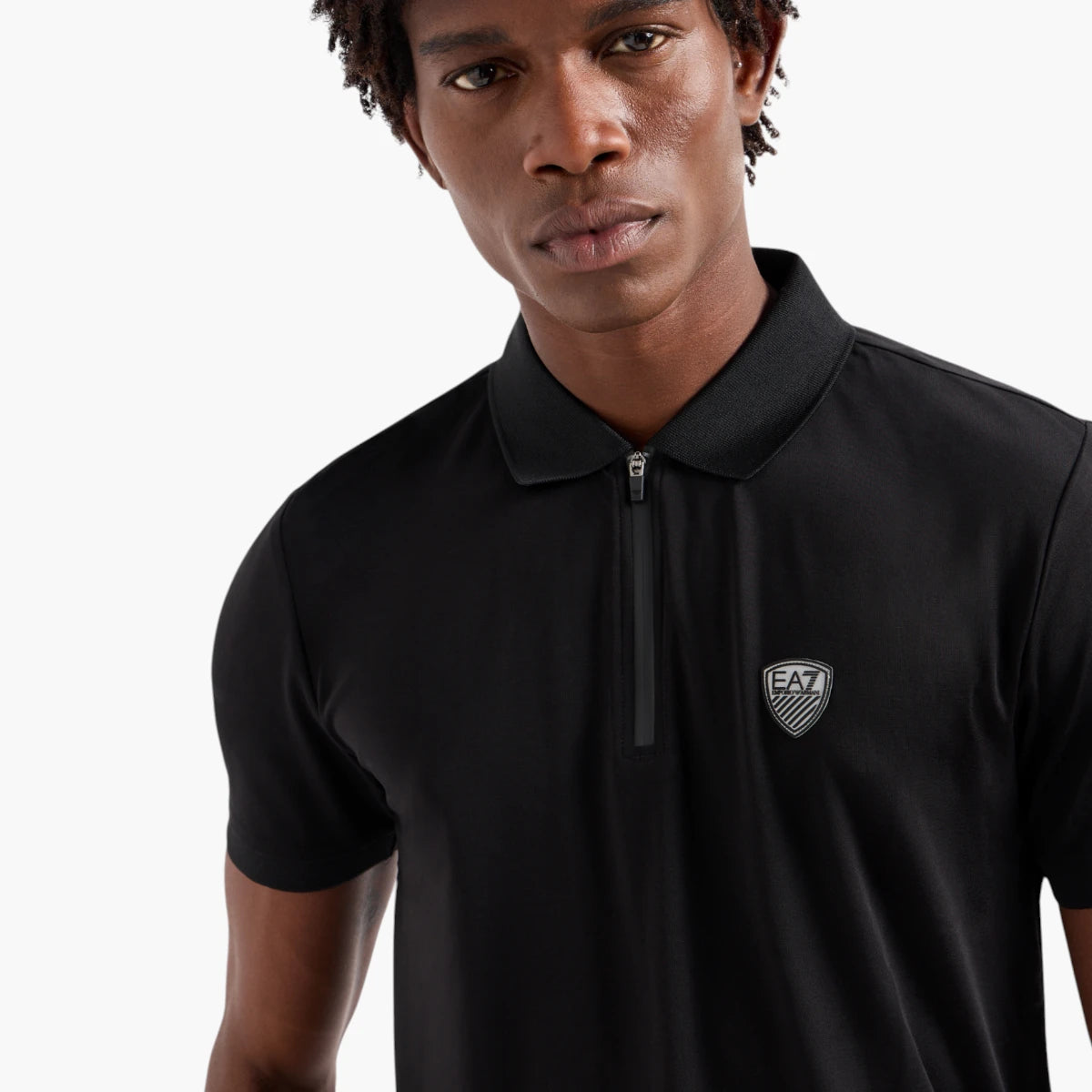 EA7 Premium Shield Slim Fit Polo Shirt With Half Zip Closure | LEVISONS