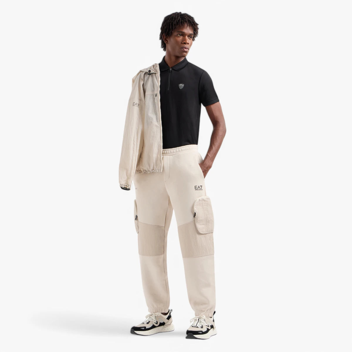EA7 Premium Shield Slim Fit Polo Shirt With Half Zip Closure | LEVISONS
