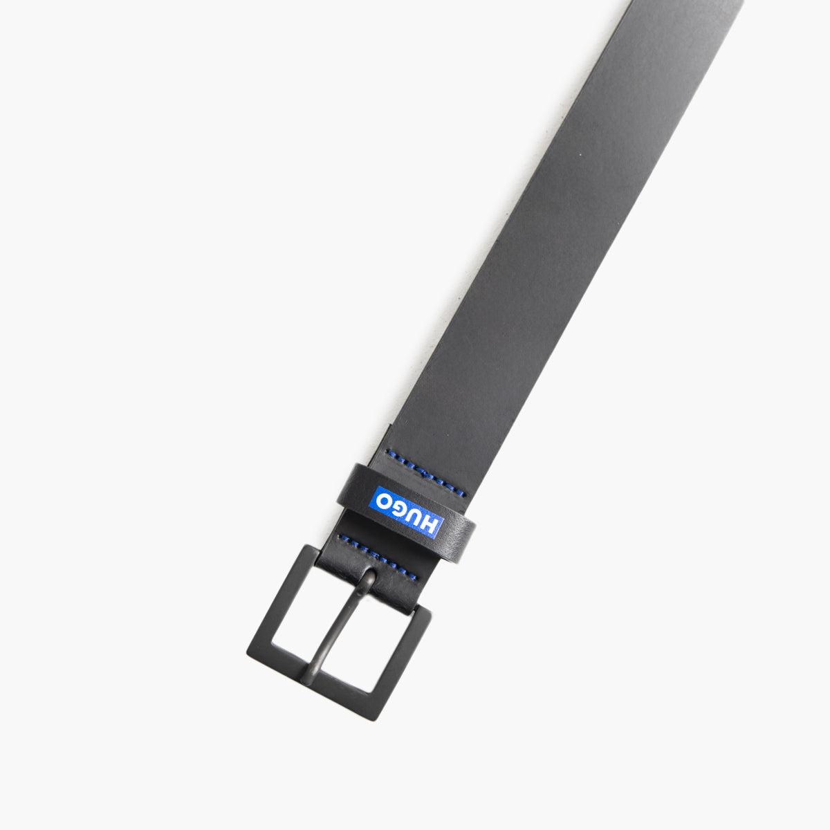 Hugo Blue Leather Belt With Logo Keeper | LEVISONS
