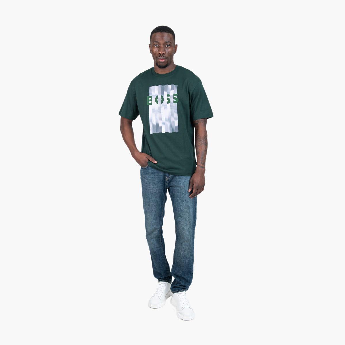 BOSS Black Cotton-Jersey Regular-Fit T-Shirt With Seasonal Artwork | LEVISONS