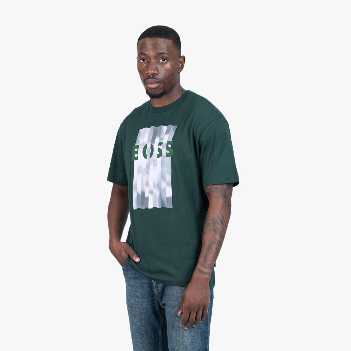 BOSS Black Cotton-Jersey Regular-Fit T-Shirt With Seasonal Artwork | LEVISONS