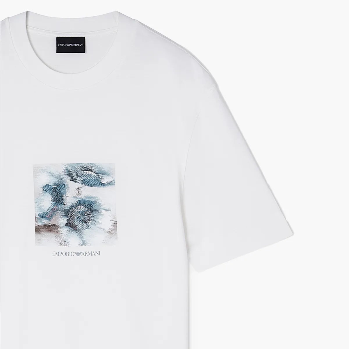 Emporio Armani Regular Fit T-Shirt With Embroidered Graphic Design | LEVISONS