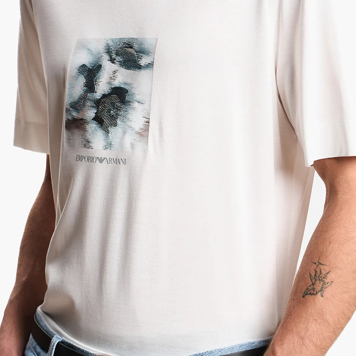Emporio Armani Regular Fit T-Shirt With Embroidered Graphic Design | LEVISONS