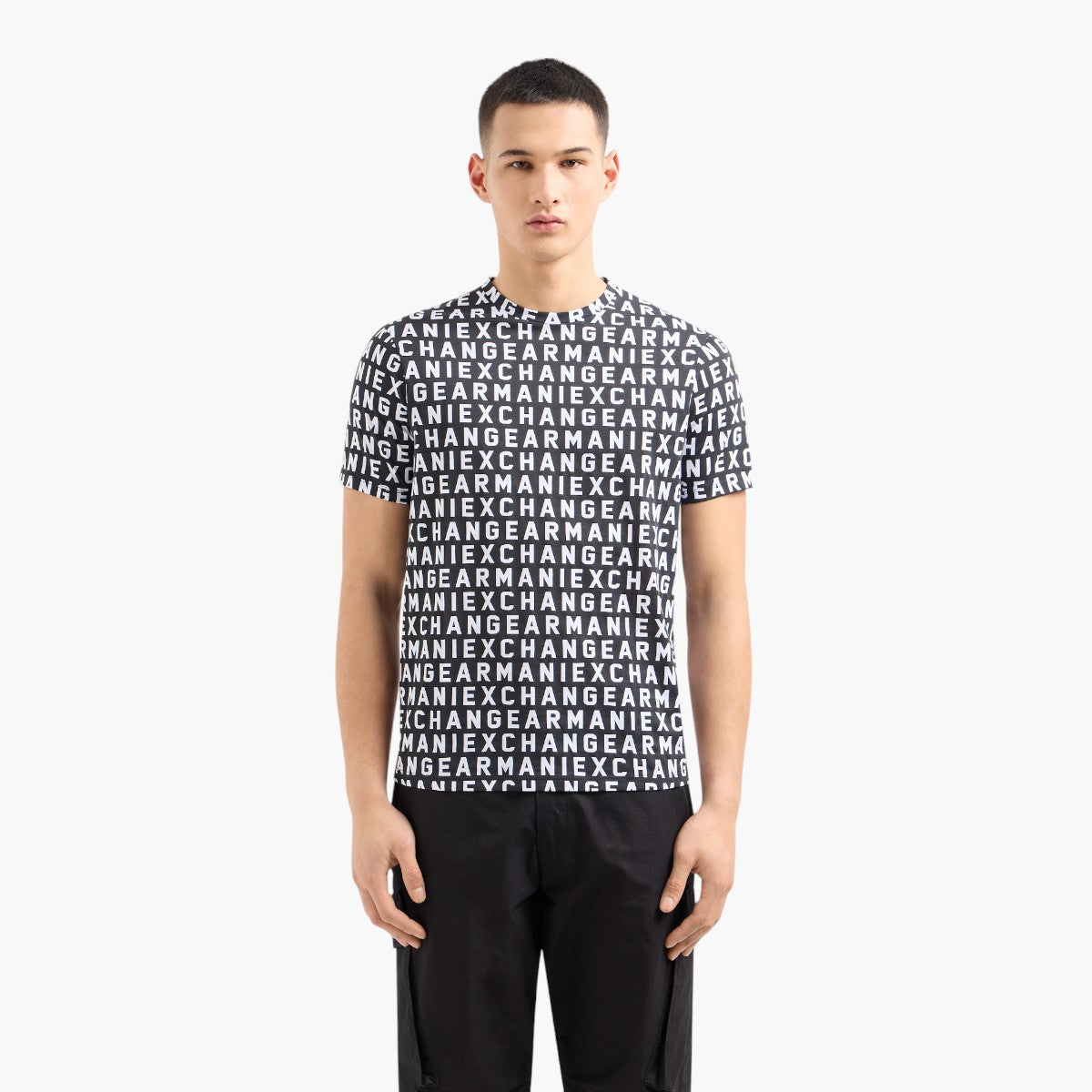 Armani Exchange Regular Fit All Over Logo Cotton T-Shirt | LEVISONS
