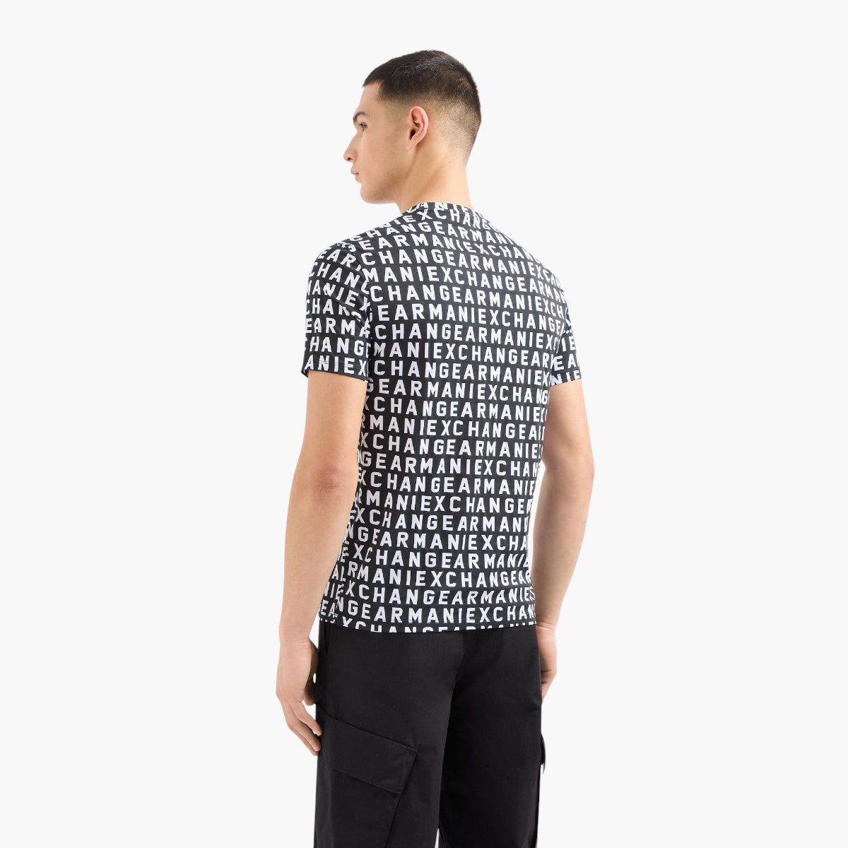 Armani Exchange Regular Fit All Over Logo Cotton T-Shirt | LEVISONS