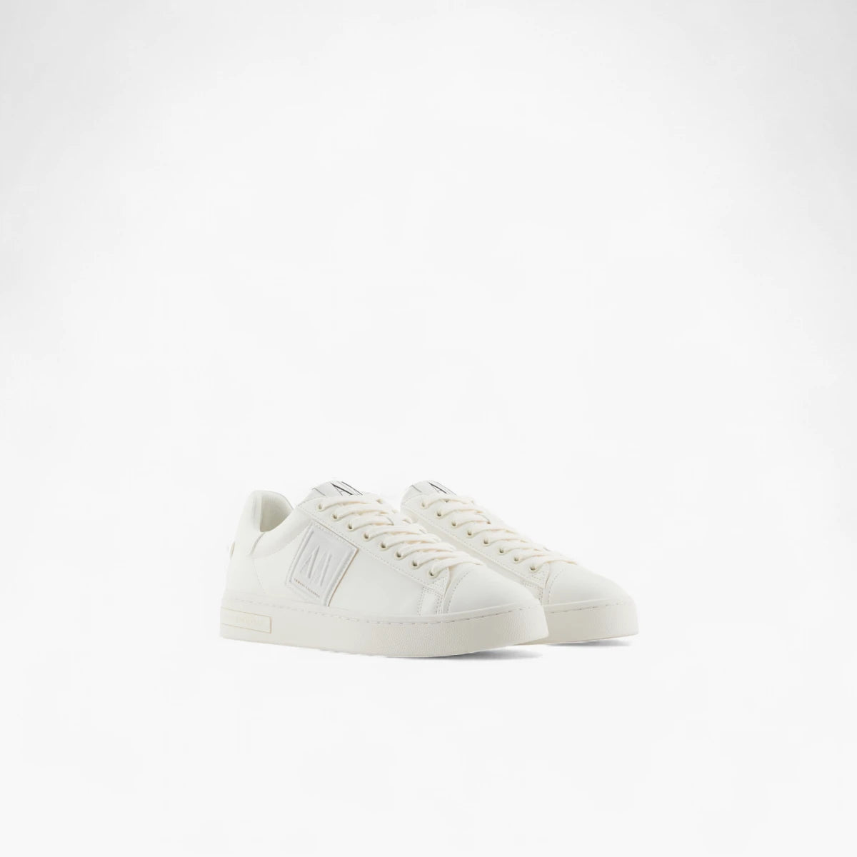 Armani Exchange Round Rubber Toe Lace Up Sneakers With Tone-On-Tone Logo Patch | LEVISONS