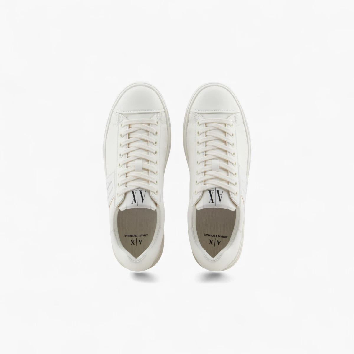 Armani Exchange Round Rubber Toe Lace Up Sneakers With Tone-On-Tone Logo Patch | LEVISONS