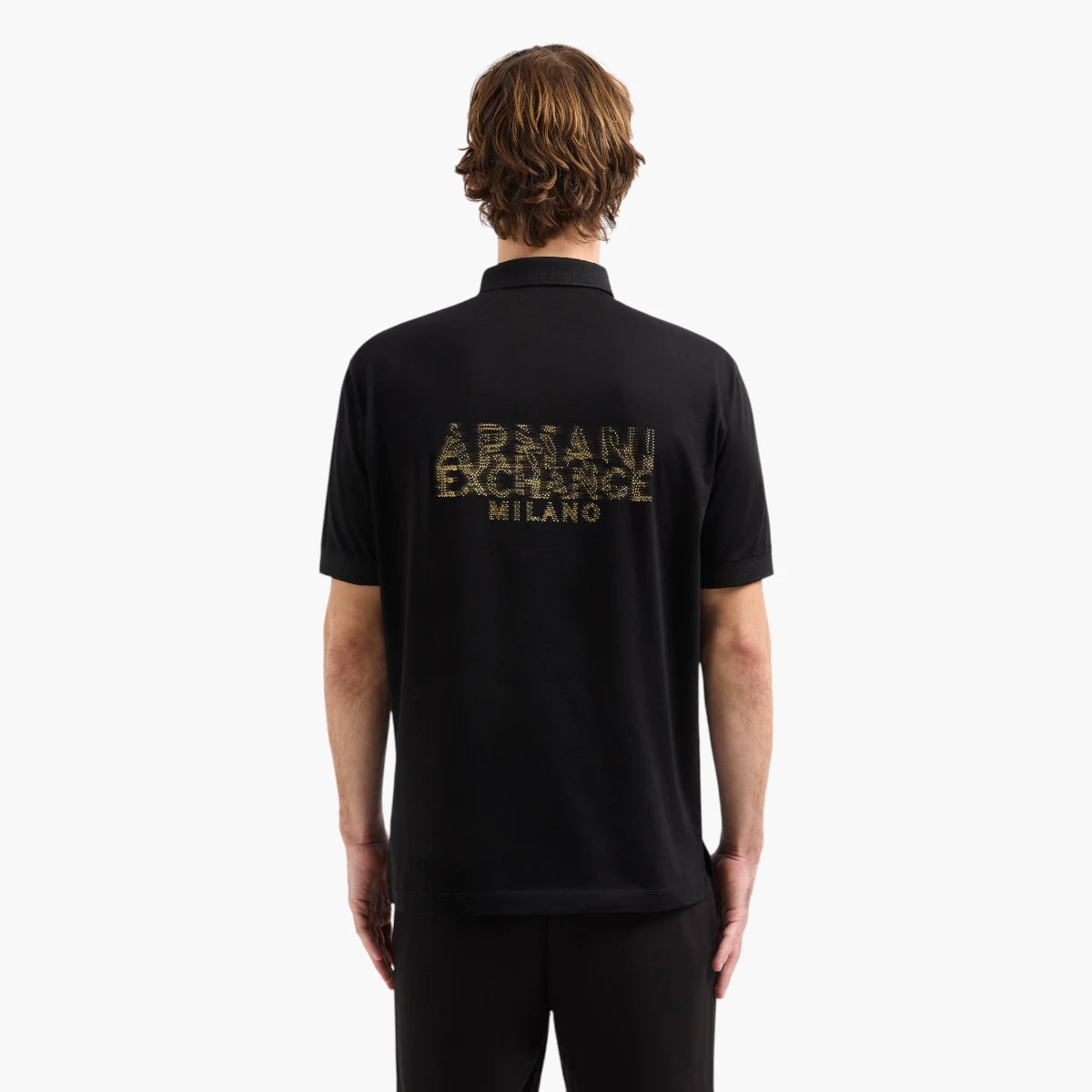 Armani Exchange Regular Fit Mercerised Cotton Polo Shirt With Blurred Logo | LEVISONS