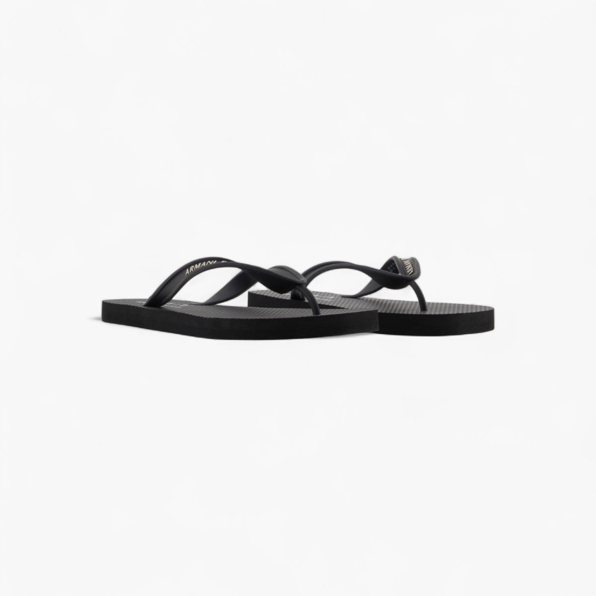 Armani Exchange Rubber Flip Flops With Logo Script | LEVISONS