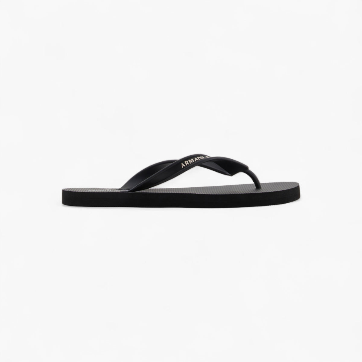 Armani Exchange Rubber Flip Flops With Logo Script | LEVISONS