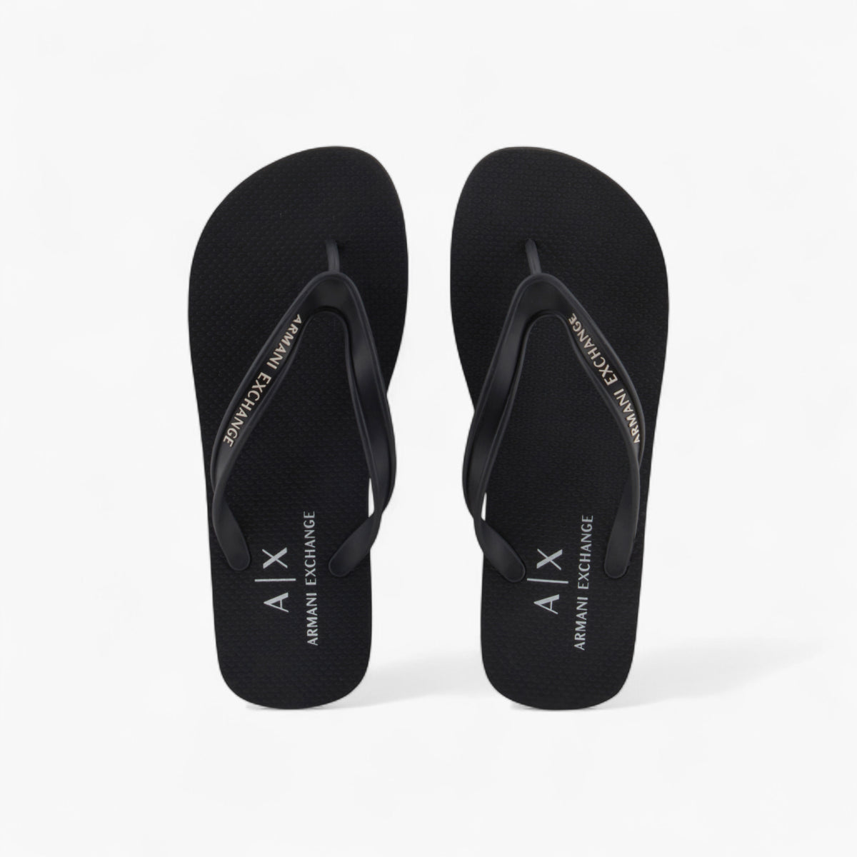 Armani Exchange Rubber Flip Flops With Logo Script | LEVISONS