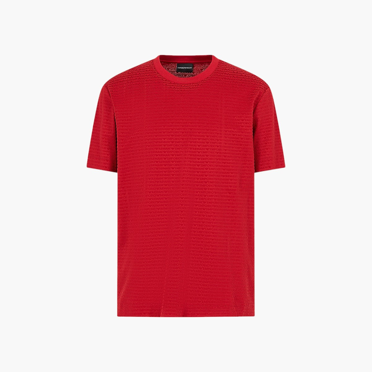 Emporio Armani Cotton Blend T-Shirt With All-Over Flock Logo | LEVISONS