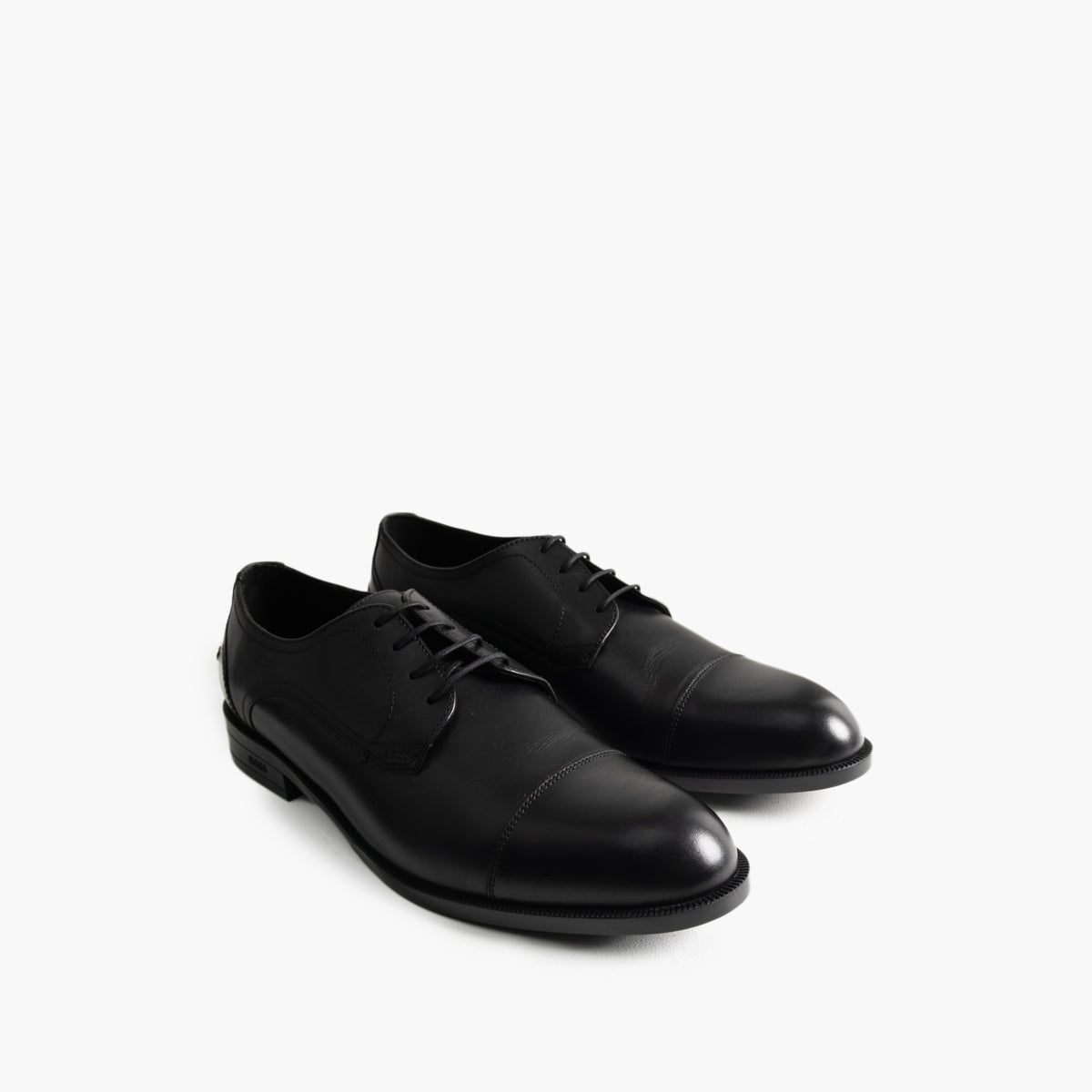 BOSS Black Leather Derby Shoes With Double Stitching | LEVISONS