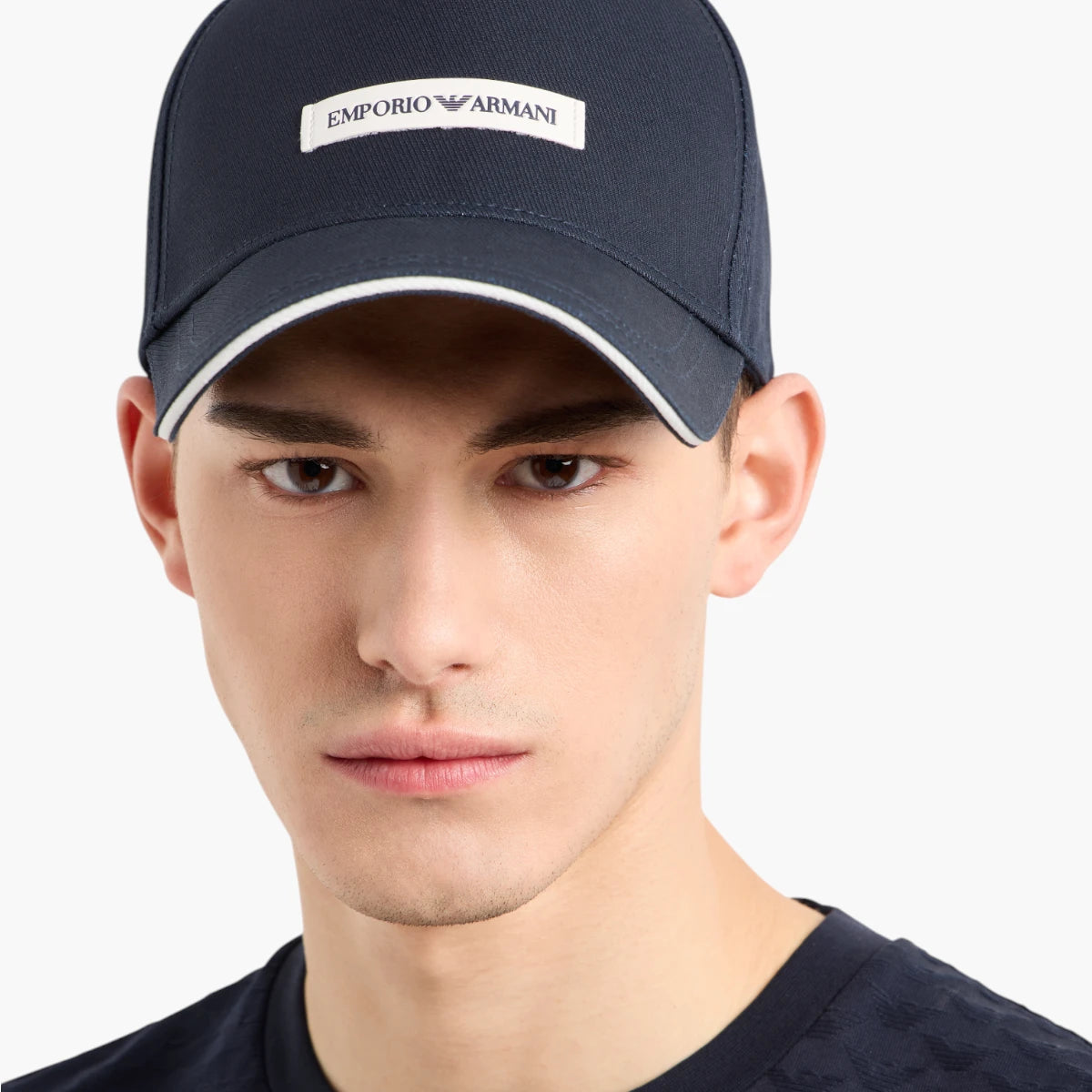 Emporio Armani Cotton Baseball Cap With Logo Patch | LEVISONS