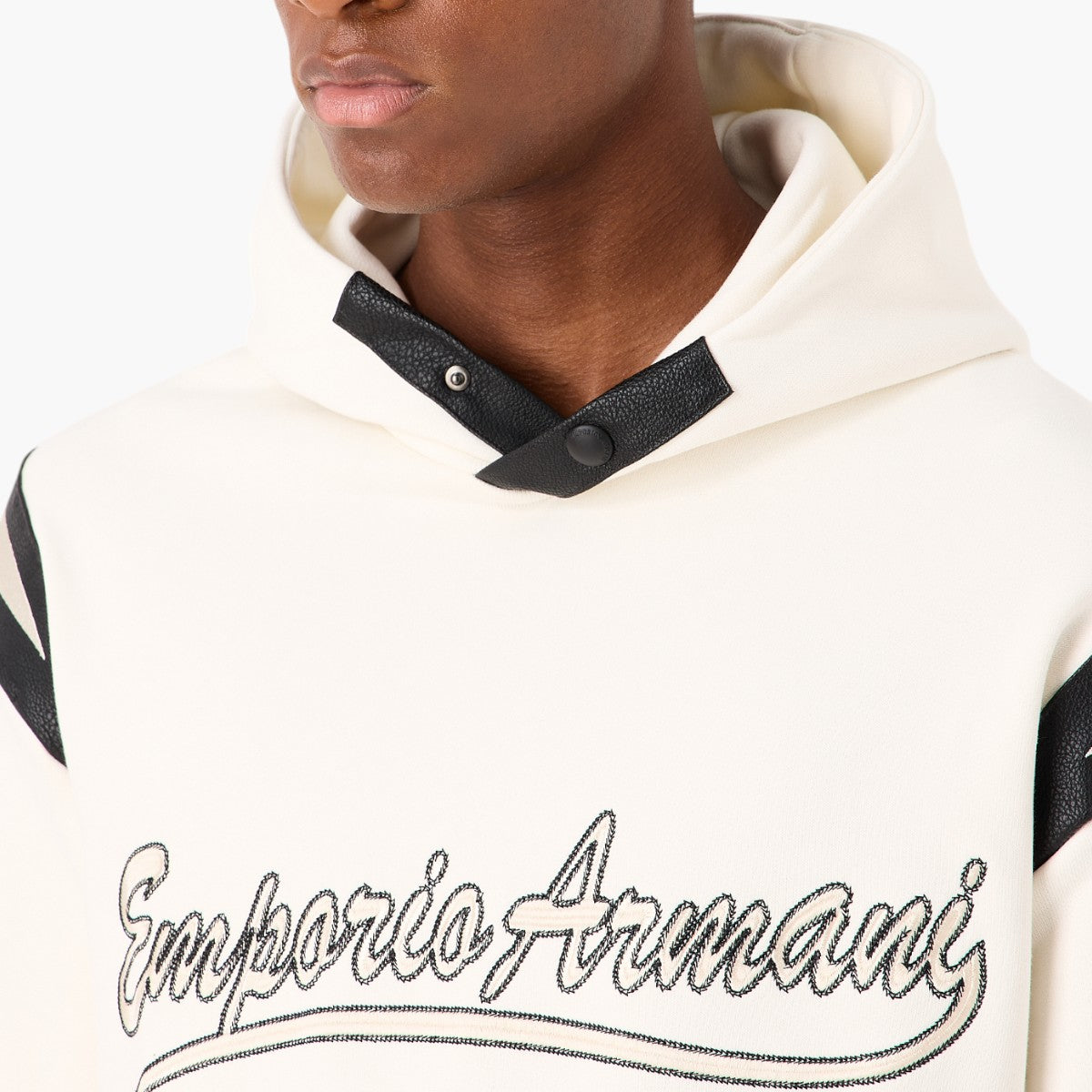 Emporio Armani Varsity Style Hooded Cotton Sweatshirt | LEVISONS