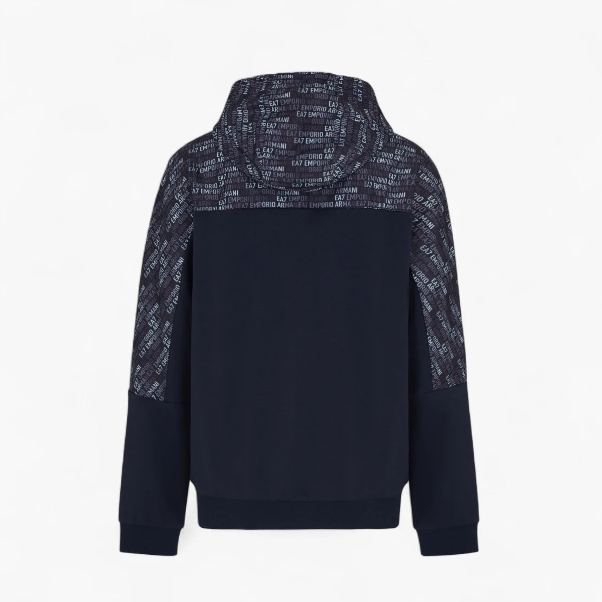 EA7 Modern Fit Logo Series Zip Up Hoodie With Contrasting Monogram Print | LEVISONS