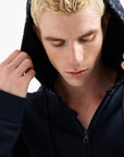EA7 Modern Fit Logo Series Zip Up Hoodie With Contrasting Monogram Print | LEVISONS