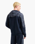 EA7 Modern Fit Logo Series Zip Up Hoodie With Contrasting Monogram Print | LEVISONS